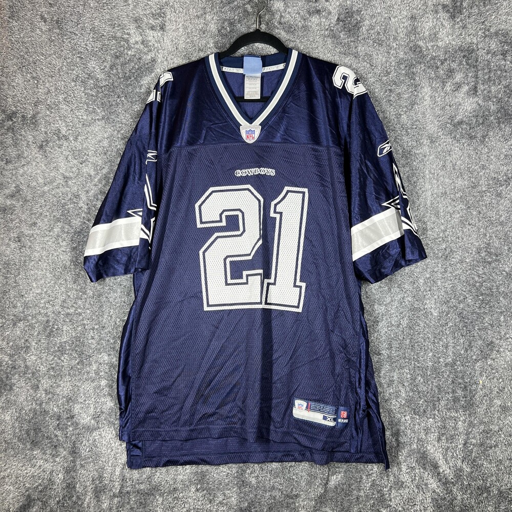 Dallas Cowboys Jersey Mens XL Blue NFL Football Julio Jones 21 Reebok Authentic